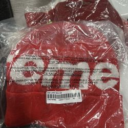 Supreme Big Logo Beanie Red NEW 