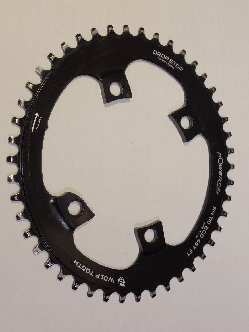 Wolftooth Elliptical 110 BCD Asymmetric 4-Bolt for Shimano Cranks, 46T