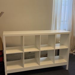 White Cube Storage Shelf / Bookcase (IKEA Kallax Style) – 8 Cubes w/ Legs