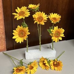 Farmhouse decor 5 Stems Artificial Floral with 2 Sunflowers