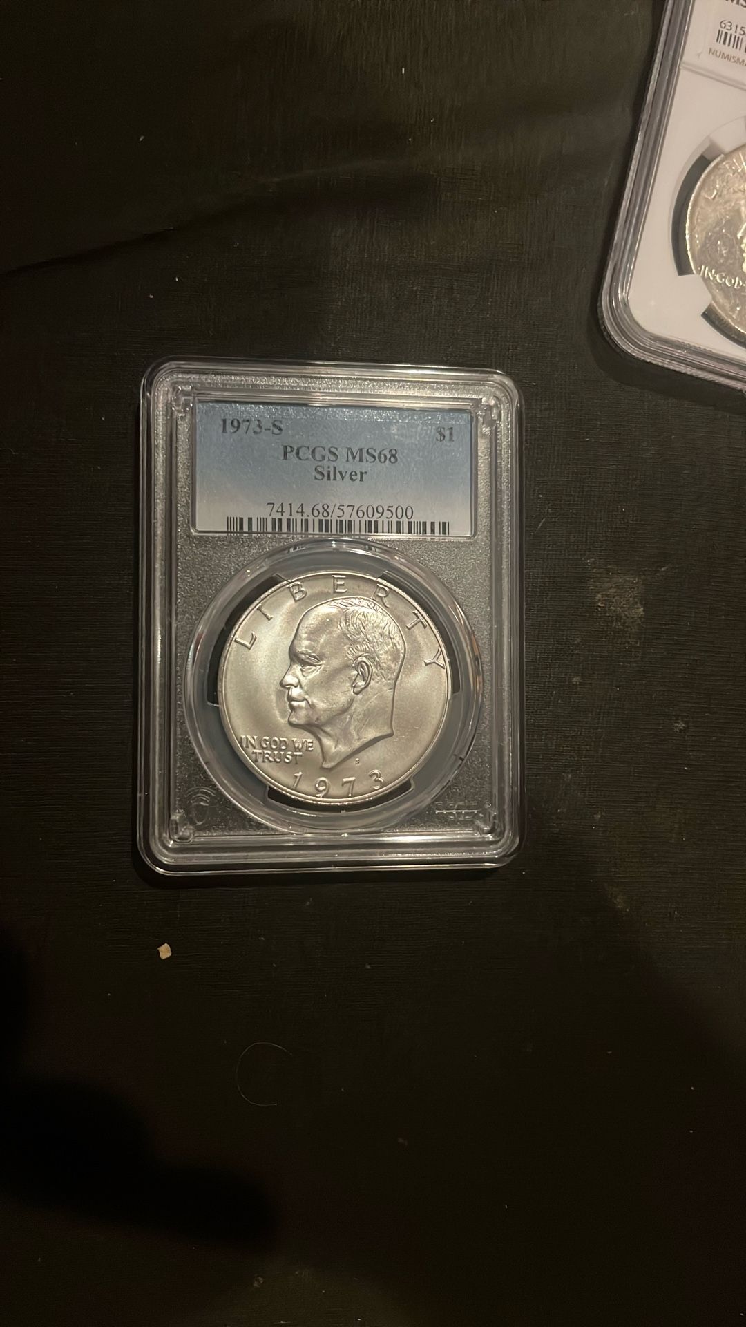 1973s Pcgs Ms 68 Eisenhower Silver Dollar Key Date