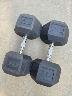 Rubber Hex Dumbbells 70s