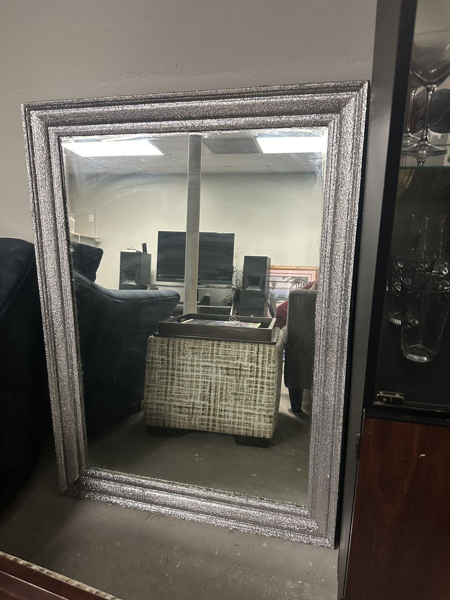 Silver Glitter Mirror
