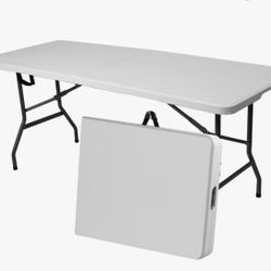 6ft Plastic Folding Table, 