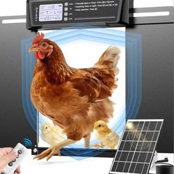Automatic Chicken Coop Door Large Size, 7W Solar Powered with Timer & Light Sensor