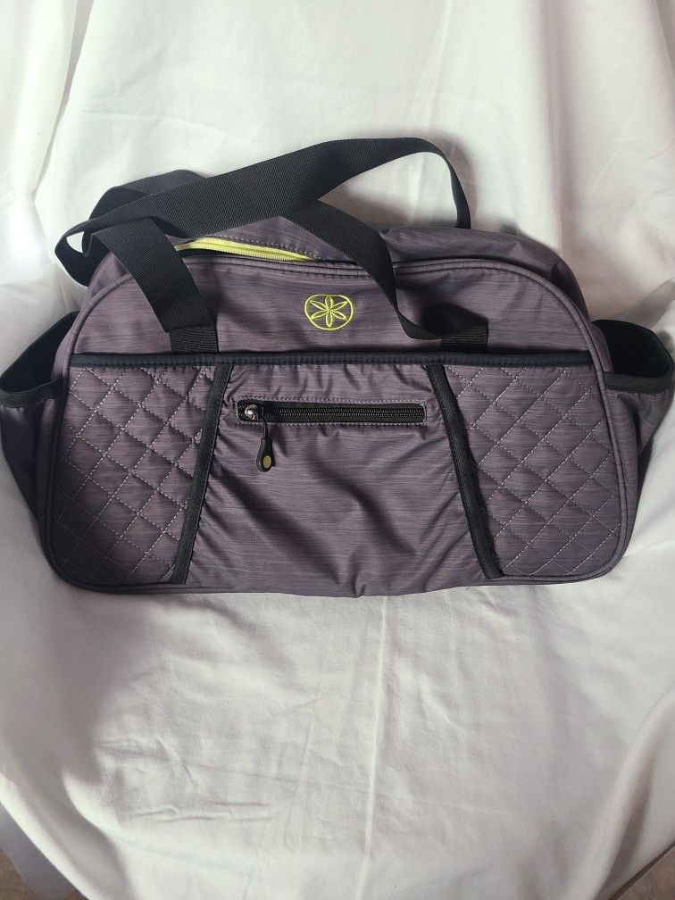 Gaiam Duffle Bag Heather gray with lime green