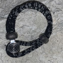 Rope bracelet silver charm swirl