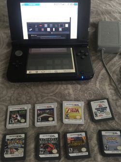 3ds xl dual ips screens and 8 games:64gb memory card + more!