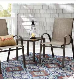 Set of 3 outdoor patio chairs