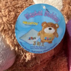 Kelly’s Toy Blanket Buddies, Three And 1+ Body Soft Pillow Fleece Blanket