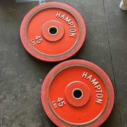 45 Lbs Hampton Olympic Bumper Plates 