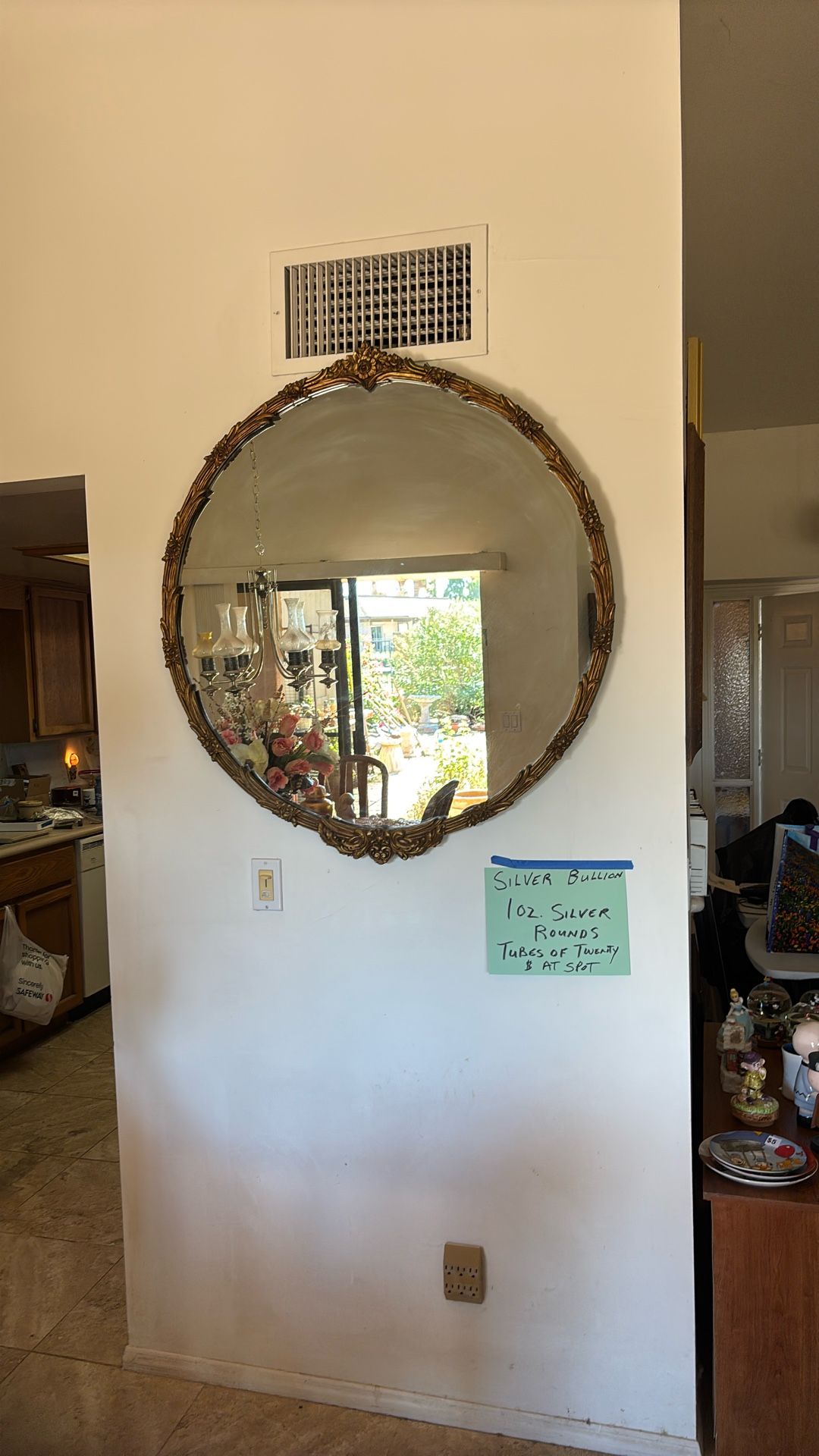 Large Antique Mirror 40 Inches