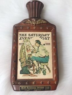 JIM BEAM BOTTLE EMPTY BICENTENNIAL BOURBON SAT EVENING POST Limited EDITION 1976