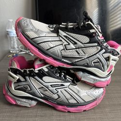 Balenciaga Runner Sneakers – Black & Pink – Size 46