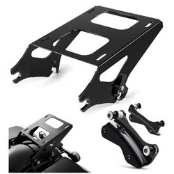 Tour Pack Mount Thicker with 4 Point Docking Hardware Kit, Detachable Two-up Luggage Rack Fits for Harley Davidson Touring Street Glide Road King Elec