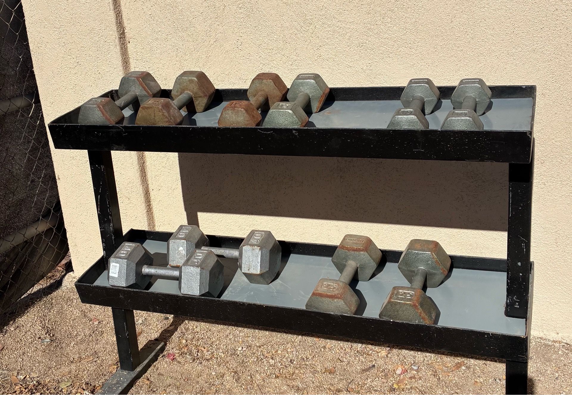 Weight stand with weights