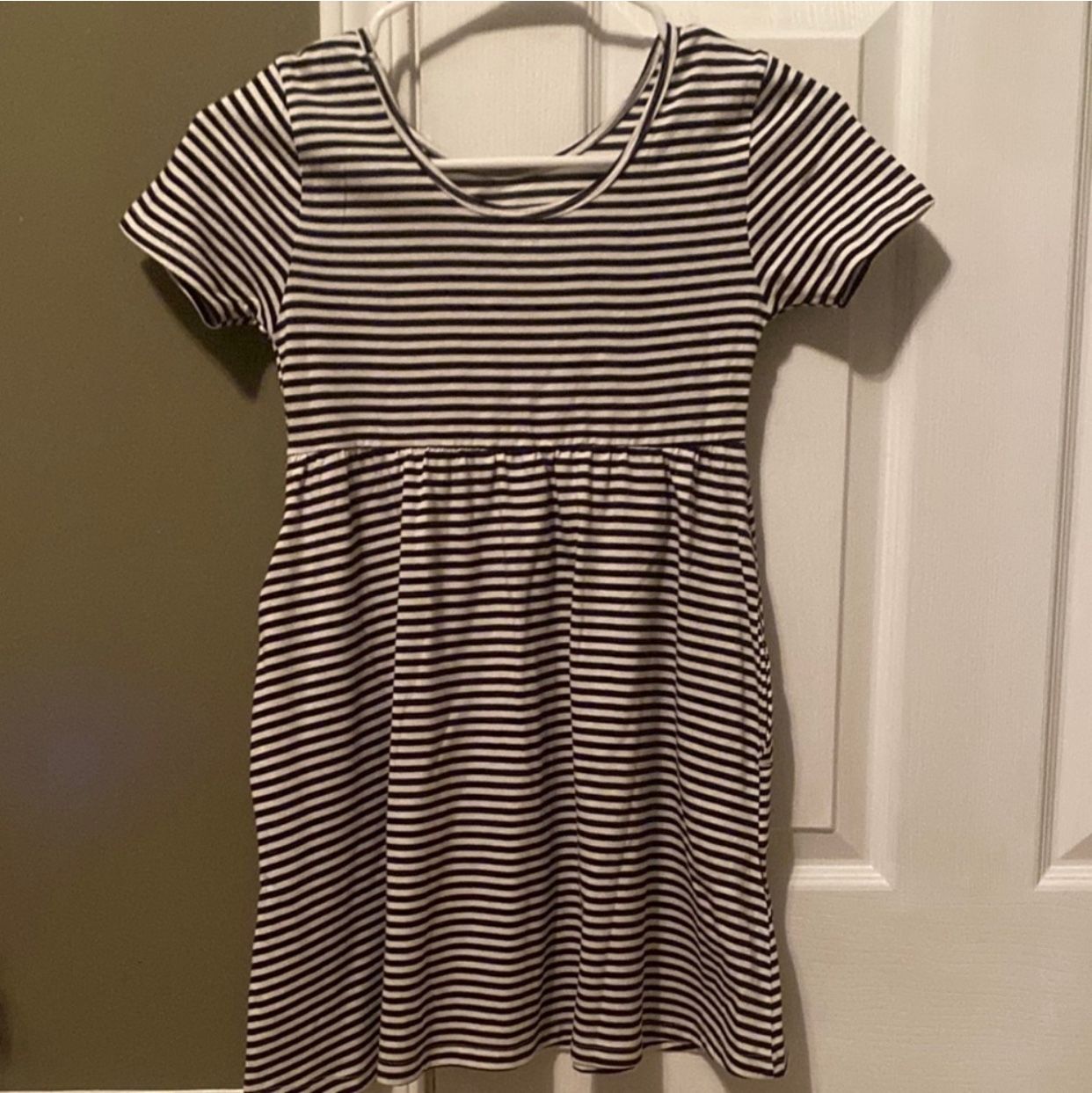 Striped Black And White Girls Dress