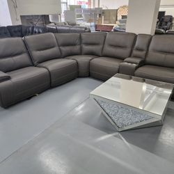Leather Sectional Power Electric Recliner 