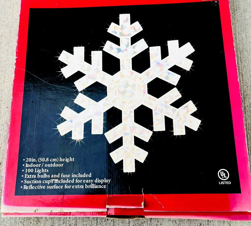 2 Glooming Snow Flake Lights #lot