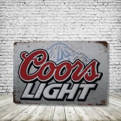 Coors Light Vintage Style Antique Collectible Tin Metal Sign Wall Decor