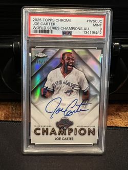 2025 Topps Chrome Joe Carter Auto World Series Champion 89/100 Blue Jays #WSC-JC - PSA 9