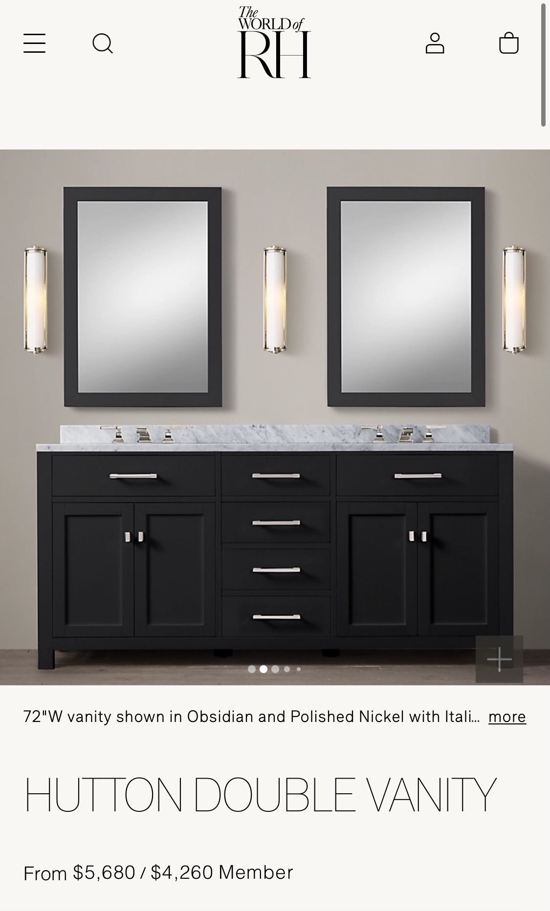 Restoration Hardware Double Vanity (Brand New)