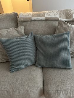 green blue throw pillows