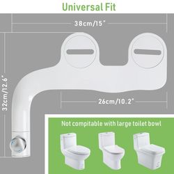 amzdeal Bidet for Toilet, Non Electric Dual Nozzle Bidet Attachment Cold Fresh Water Sprayer, White