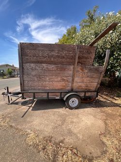 Single Axle Utility Trailer with Wood Sides