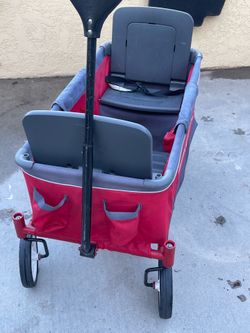 Red Folding Wagon Stroller with Canopy