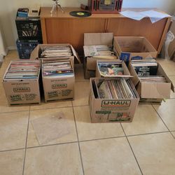 8+ boxes of vinyl records