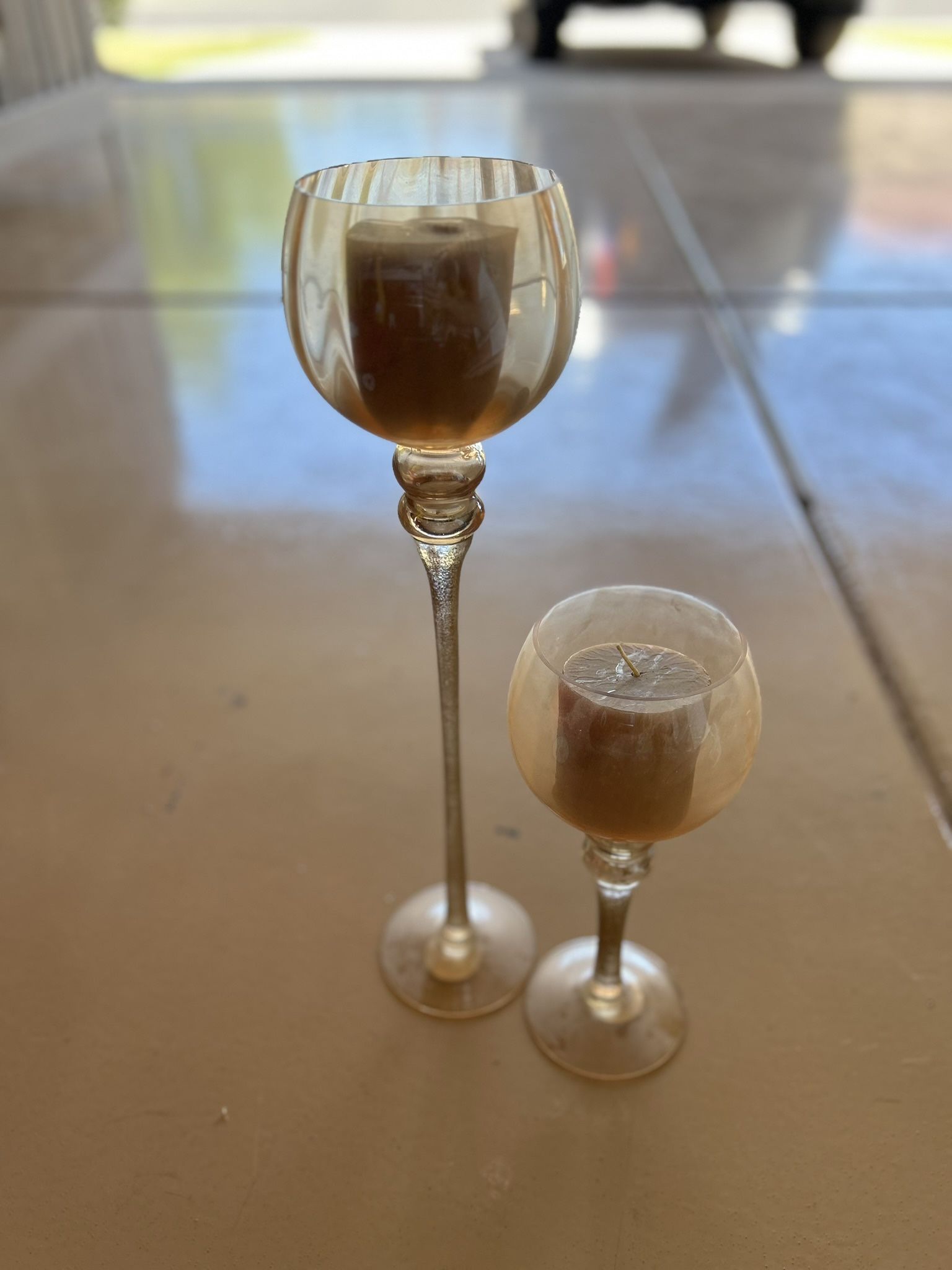 Set Of Glass Candle Holders