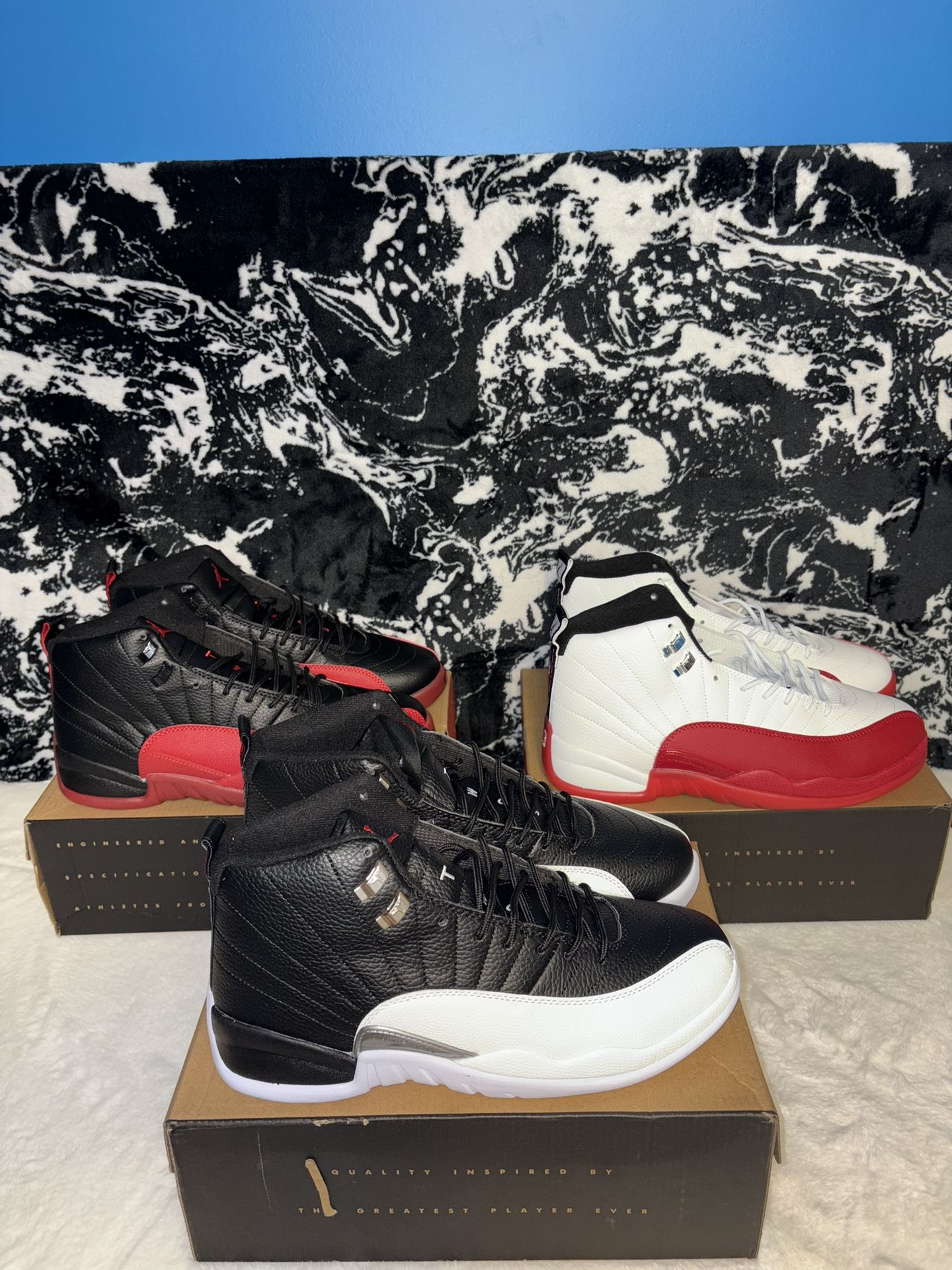 NEW Size 13 Jordan 12 3 Pack Cherry Playoff And FluGame