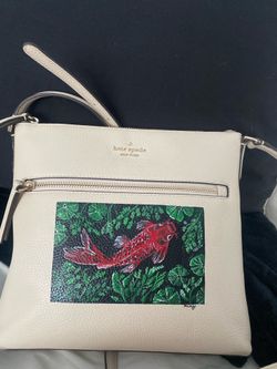 Kate Spade Leather Tote Bag | Hand Painted by Artist | Original Acrylic Leather Paint
