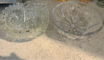 Cut Crystal Glass Bowls – Set of 2