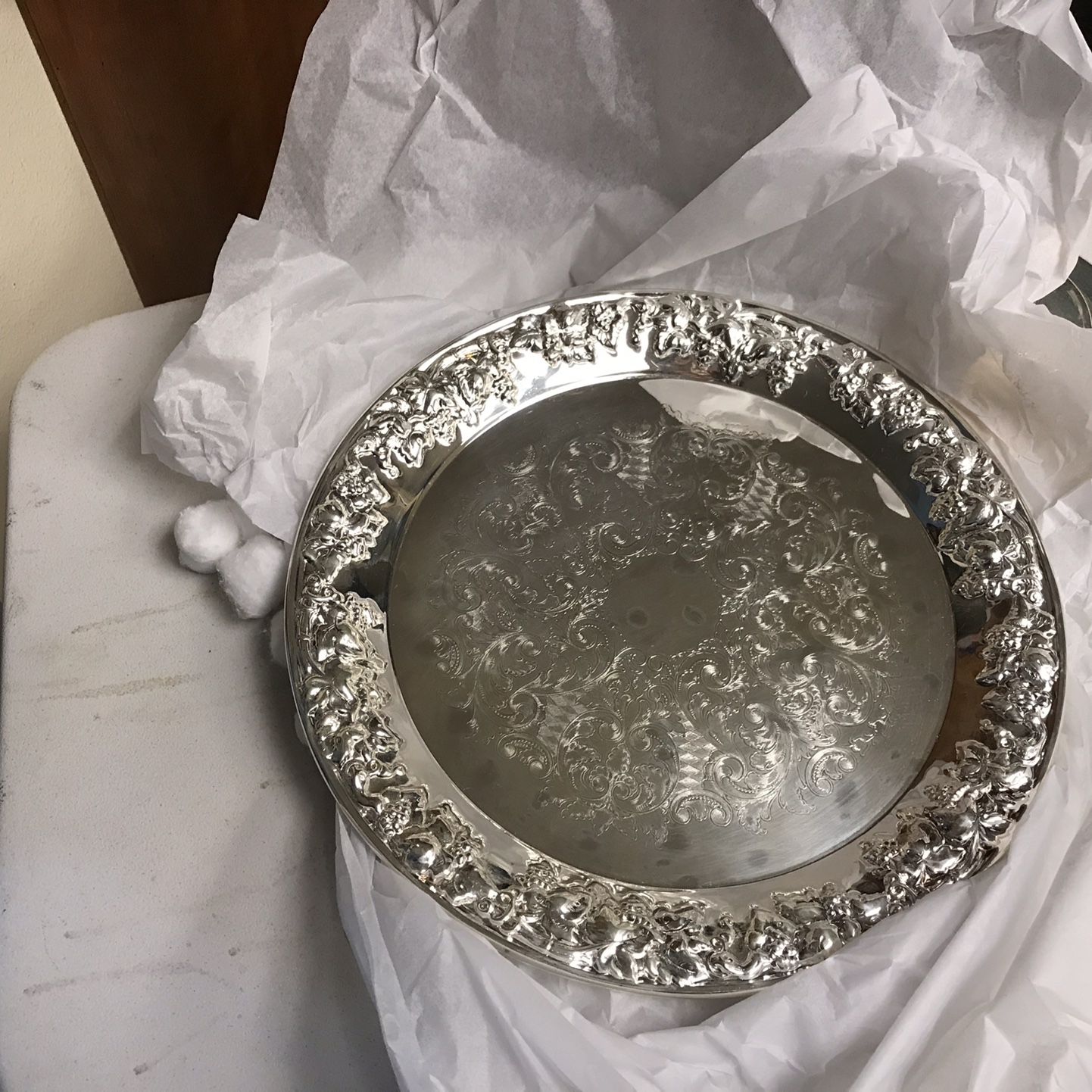Silver Round Tray