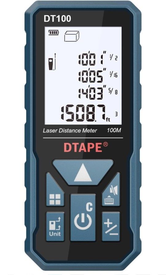 Laser Measure, DTAPE 330 Ft Digital Laser Distance Meter, Upgraded High-Accuracy Laser Measuring Tool, Electronic Tape Measure, 2" Backlit LCD Display
