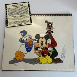 Disney Animation Cel “Just Us Three” Ltd 170/175 COA Mickey Donald Goofy 