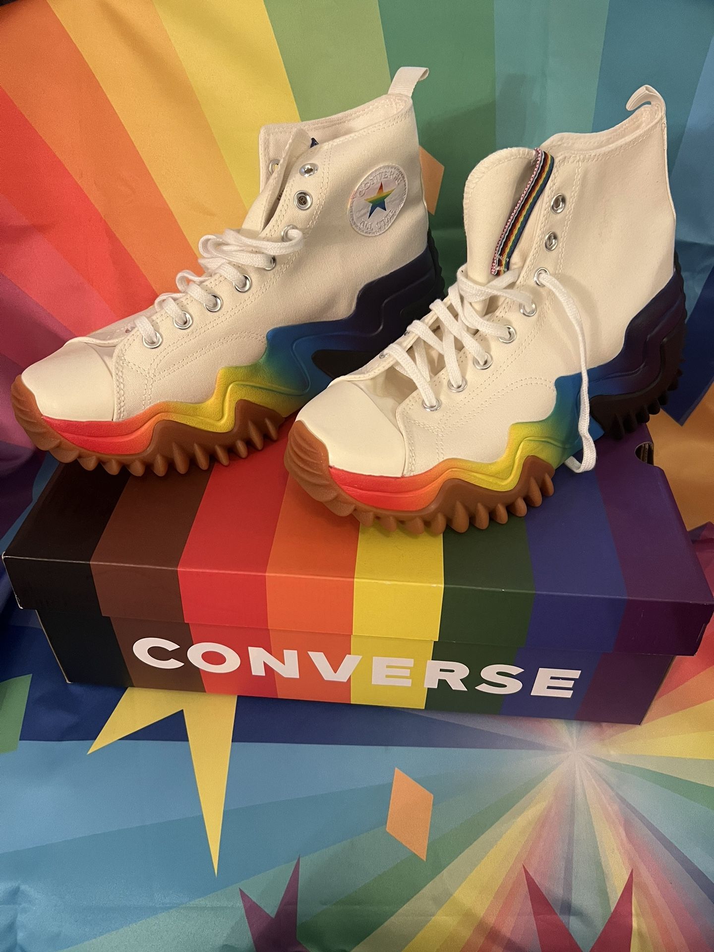 NEW Converse Run Star Motion Platform Pride Shoes men’s 10.5 RARE -No longer made