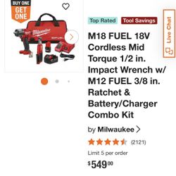 2- Tool Milwaukee Combo Kit