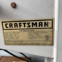 Craftsman 10 Inch Bandsaw