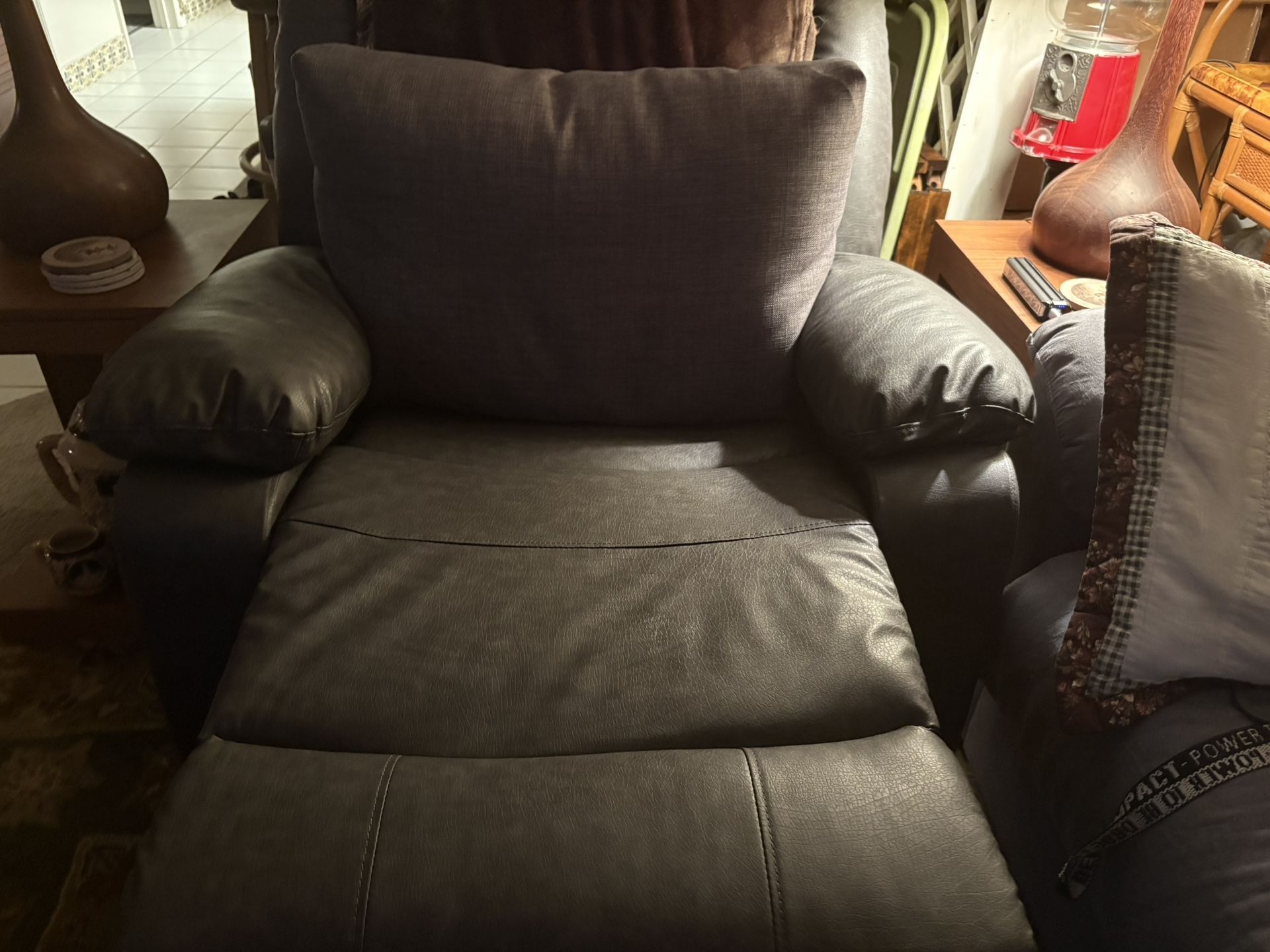 Recliner Grey Leather