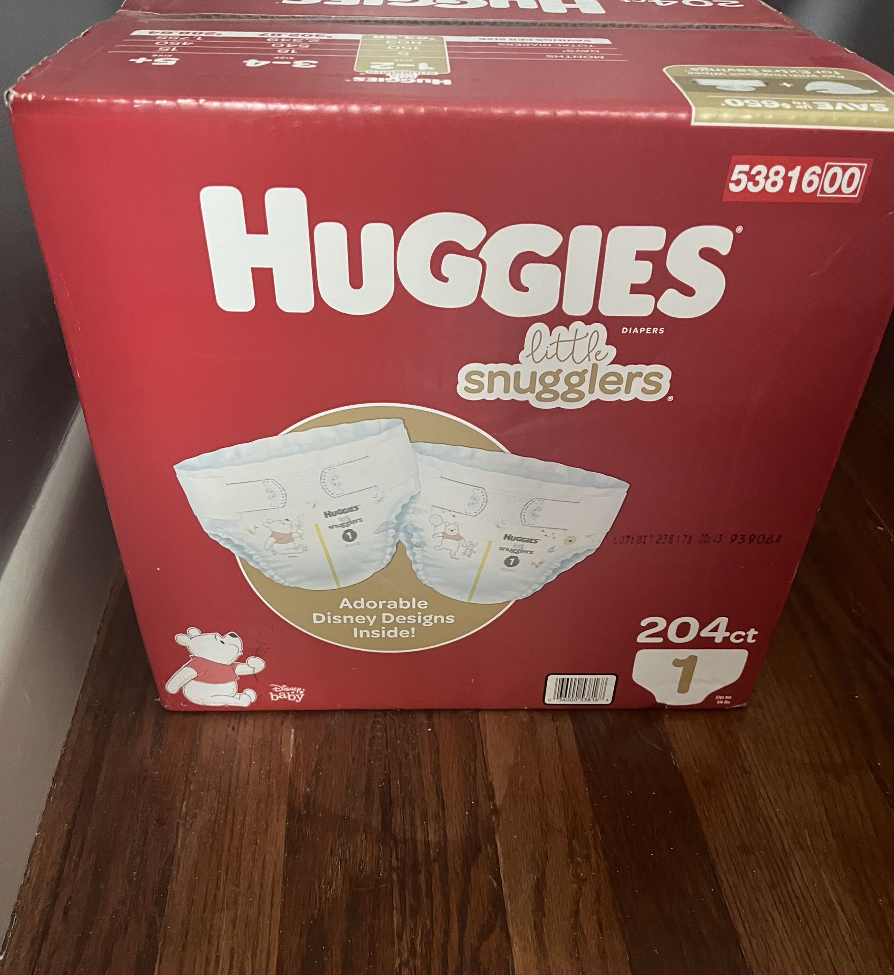 Huggies Snugglers Size 1 Brand New, Never Opened 204 Diapers 