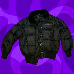 Rocawear Black Convertible To Vest Puffer Jacket Y2K Women's Small Lined Collar
