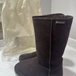 Women’s Bearpaw Boots Chocolate Brown Size 8 And Dust Bag 