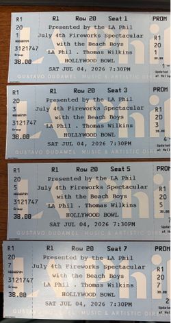 Hollywood Bowl tickets for 4th of July spectacular