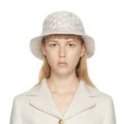 Authentic Brand New GUCCI Lame Bucket hat White/Silver.