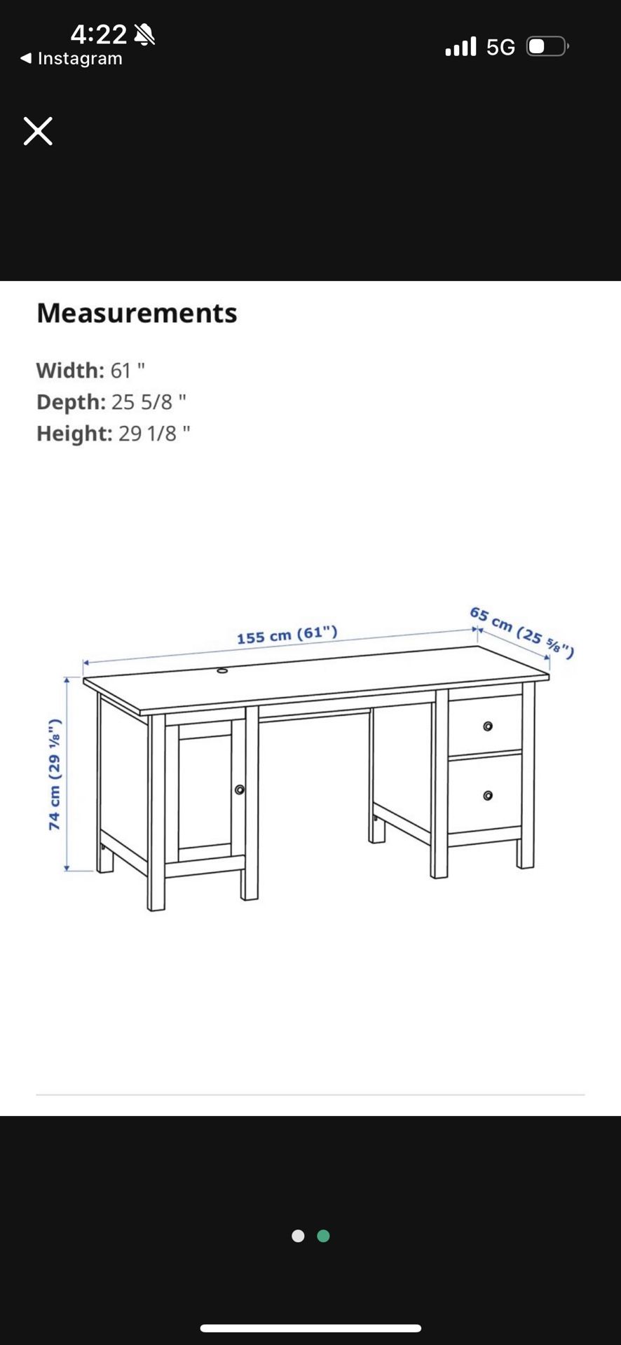 Ikea hemnes desk with hutch