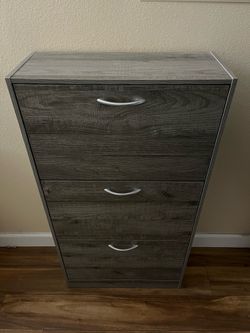 Shoe organizer with 3 flip drawers