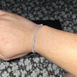 3mm Moissanite Bracelet Sterling Silver 
